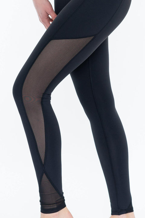 Leggings with Pockets and Mesh Cutouts - baiiad