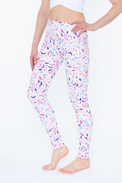Patterned Leggings with Leaves Print