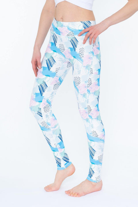Patterned Leggings with Abstract Art Print