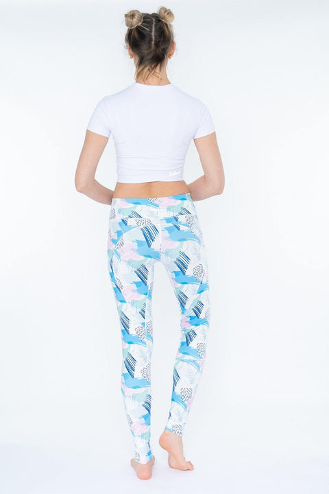 Patterned Leggings with Abstract Art Print - baiiad